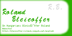 roland bleicoffer business card